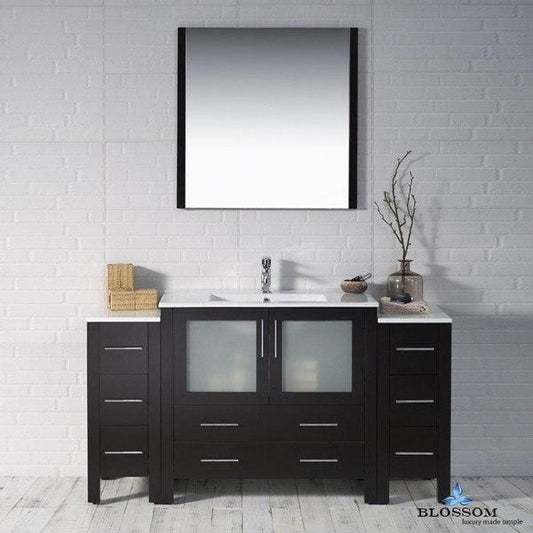 Blossom  Sydney 60 Inch Vanity Set with Double Side Cabinets in Espresso