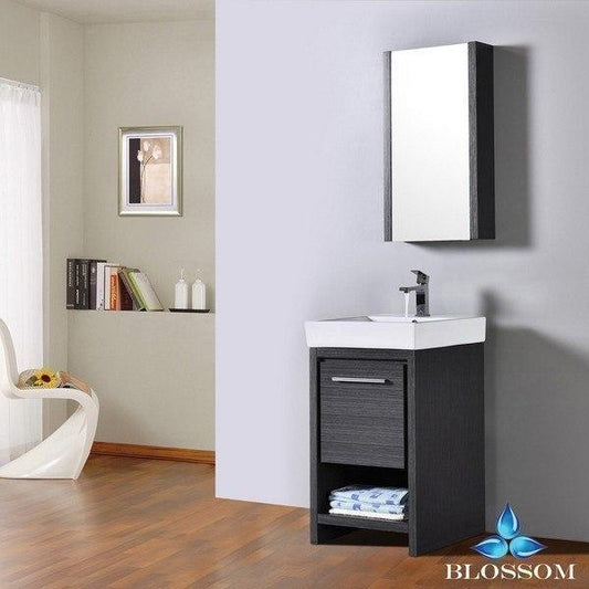 Blossom Milan 20 Inch Vanity Set with Medicine Cabinet in Silver Grey