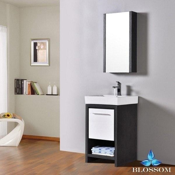 Blossom Milan 20 Inch Vanity Set with Medicine Cabinet in Silver Grey