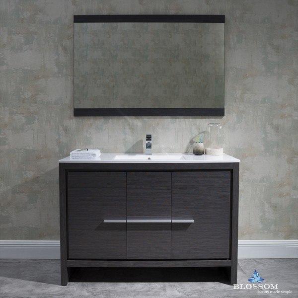 Blossom  Milan 48 Inch Vanity Set with Mirror in Silver Grey