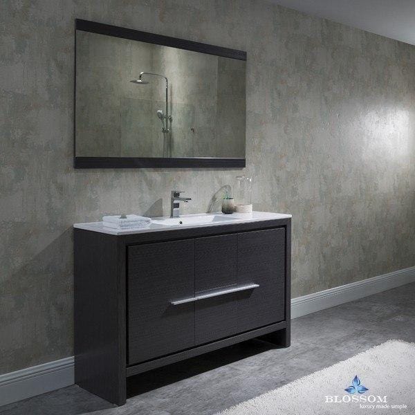 Blossom  Milan 48 Inch Vanity Set with Mirror in Silver Grey