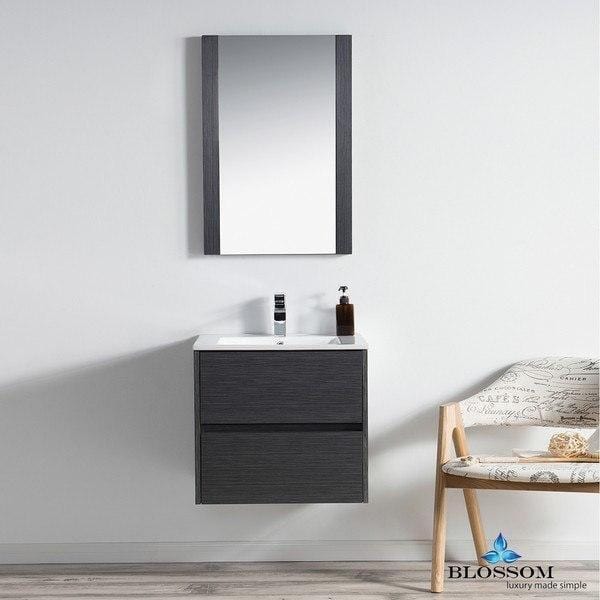 Blossom Valencia 24 Inch Vanity Set  in Silver Grey with Mirror