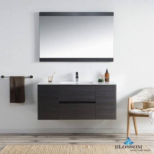 Blossom  Valencia 48 Inch Single Vanity Set  in Silver Grey with Mirror