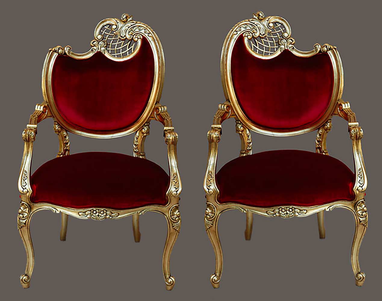 AFD Pair of French Rococo Fireside Chairs