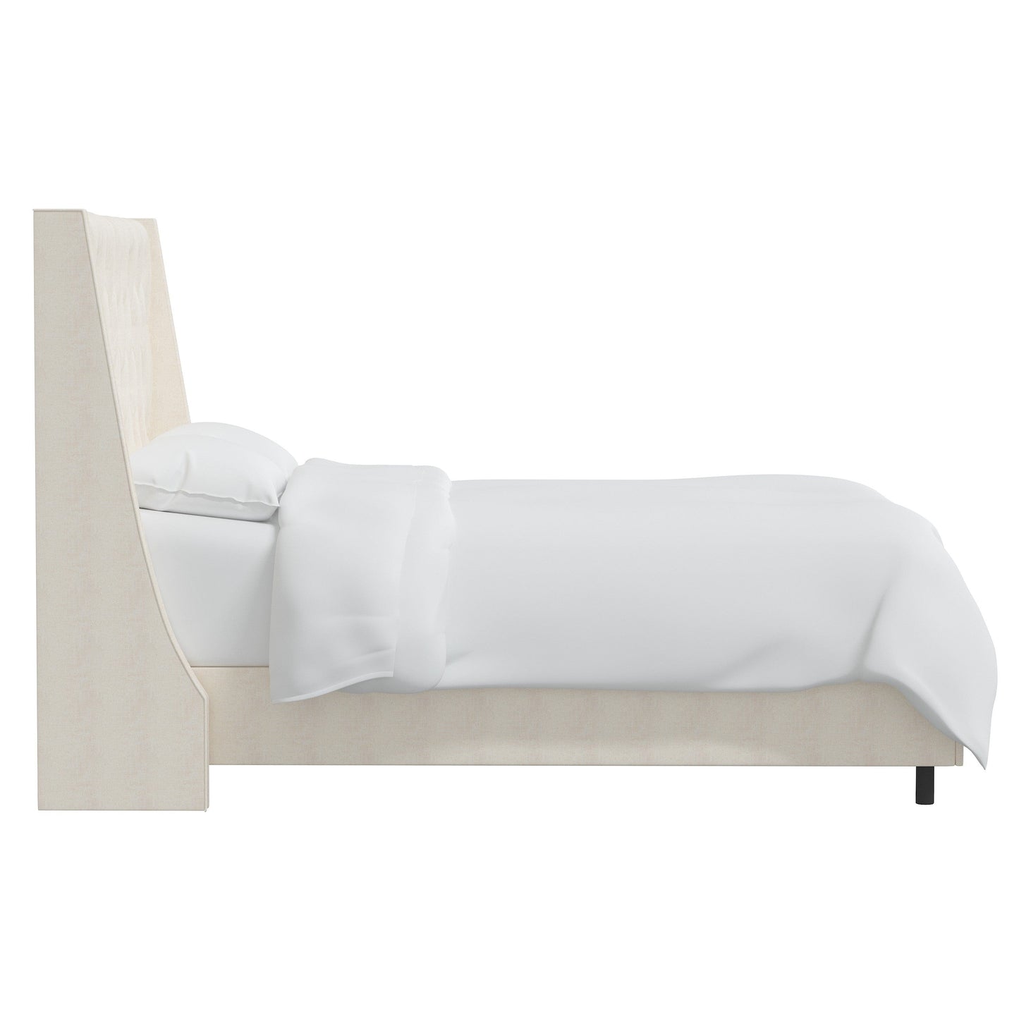 Skyline Furniture Twin Loomis Tufted Wingback Bed in Zuma Charcoal