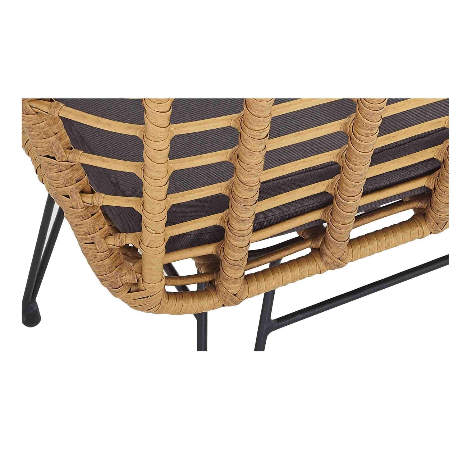 Outdoor Rattan 3- Piece  Coffee Table Set Brown Cushioned Metal by Velour