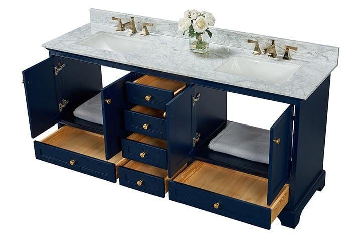 Ancerra Designs Audrey 72 in. Bath Vanity Set in Heritage Blue