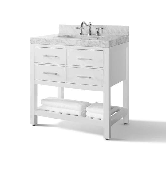 Ancerra Designs Elizabeth 36 in. Bath Vanity Set in White