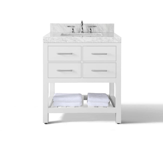 Ancerra Designs Elizabeth 36 in. Bath Vanity Set in White