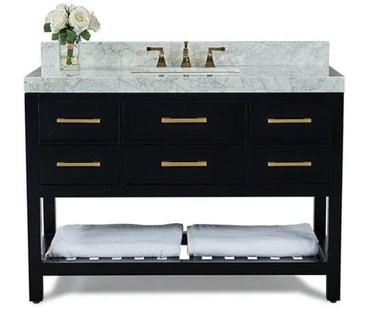 Ancerra Designs Elizabeth 48 in.Bath Vanity Set in Black Onyx