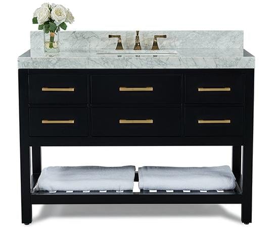 Ancerra Designs Elizabeth 48 in.Bath Vanity Set in Black Onyx