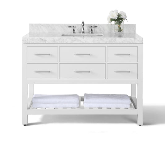 Ancerra Designs Elizabeth 48 in. Bath Vanity Set in White