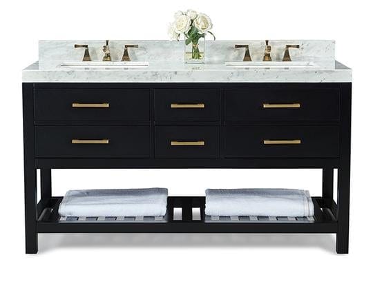 Ancerra Designs Elizabeth 60 in. Bath Vanity Set in Black Onyx