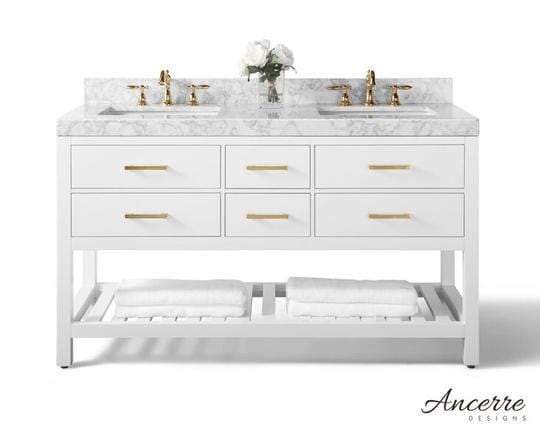 Ancerra Designs Elizabeth 60 in. Bath Vanity Set in White