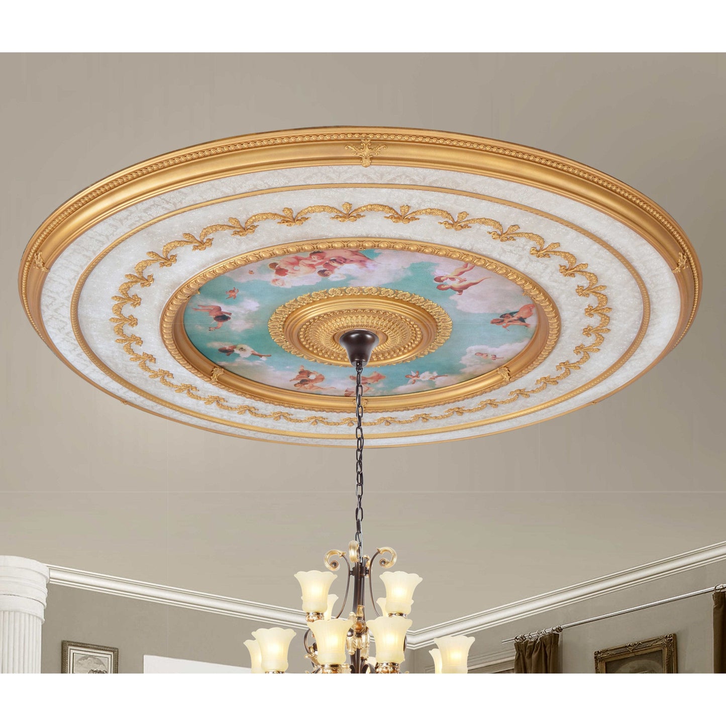 AFD Home Sistine Chapel Classical Grand Ceiling Medallion 98.5 Inch Diameter