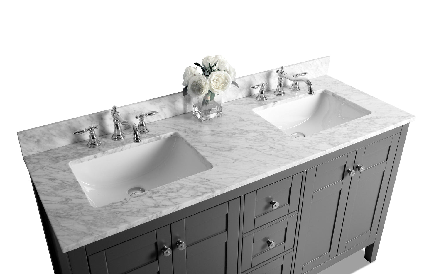 Ancerra Designs Maili 60 in. Bath Vanity Set in Sapphire Gray