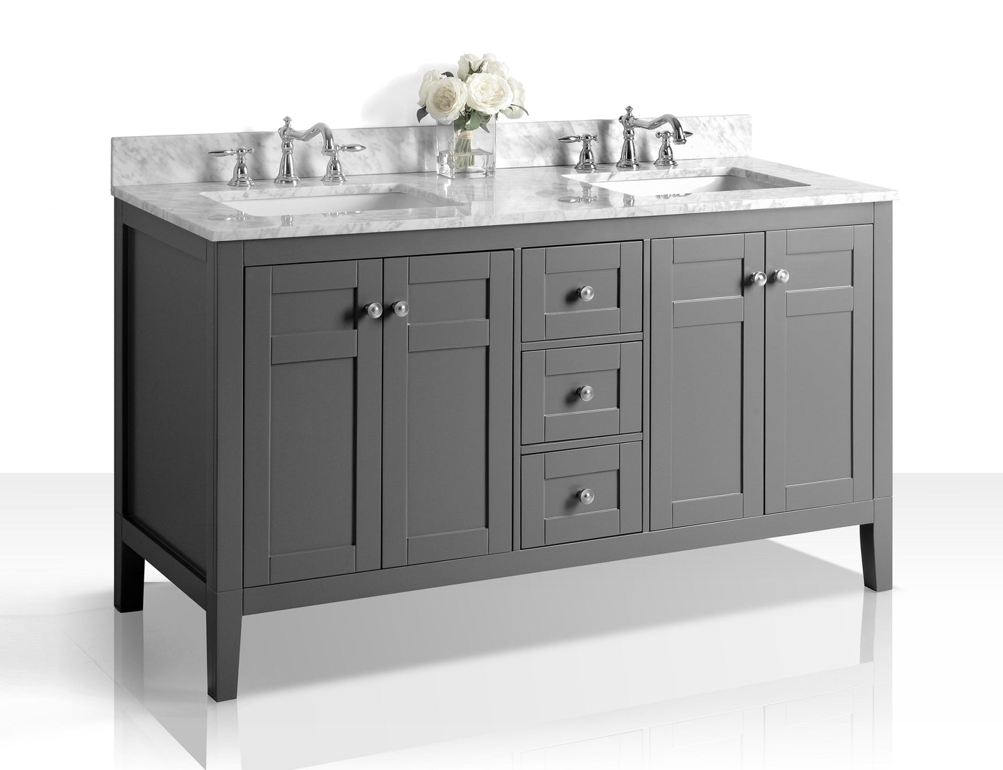Ancerra Designs Maili 60 in. Bath Vanity Set in Sapphire Gray