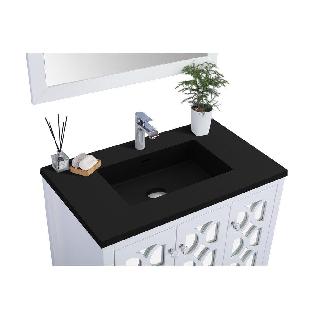 Laviva Mediterraneo 36" Cabinet with Matte Black VIVA Stone Solid Surface Countertop
