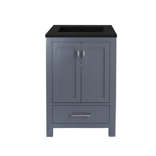 Laviva Wilson 24" Cabinet with Matte Black VIVA Stone Solid Surface Countertop